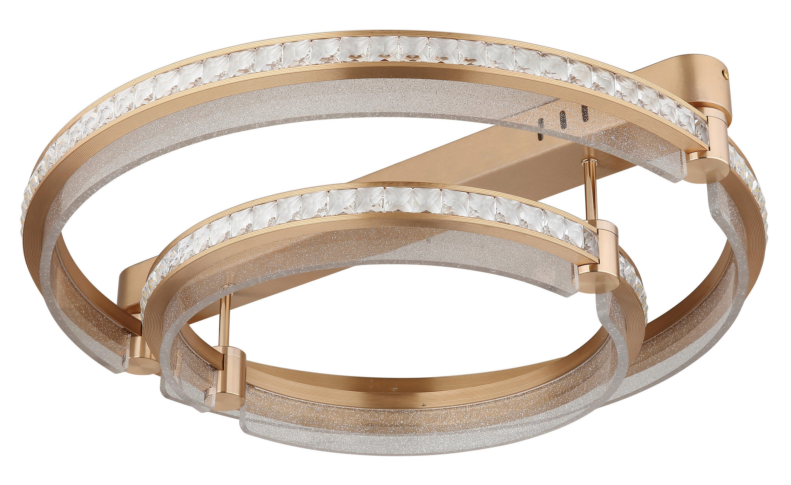 LED-DECKENLEUCHTE Blondie 60/17 cm   - Klar/Goldfarben, Design, Kunststoff/Metall (60/17cm) - Globo