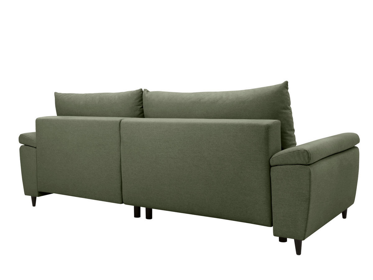 ECKSOFA GORDES in Grün  - Schwarz/Grün, Design, Holz/Textil (248/174cm) - MID.YOU