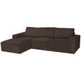 ECKSOFA Braun Chenille  - Schwarz/Braun, KONVENTIONELL, Kunststoff/Textil (168/272cm) - Carryhome