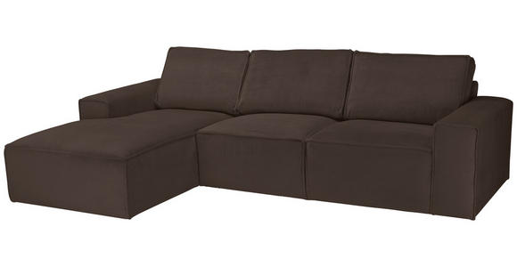 ECKSOFA Braun Chenille  - Schwarz/Braun, KONVENTIONELL, Kunststoff/Textil (168/272cm) - Carryhome