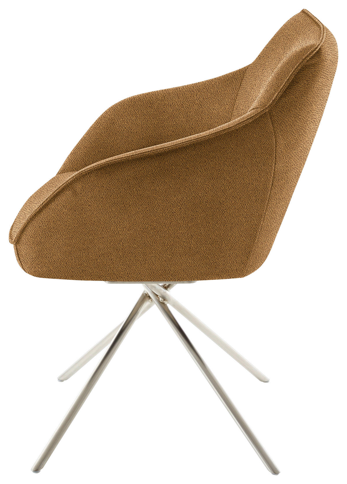 ARMLEHNSTUHL  in Nickel Flachgewebe  - Currygelb/Edelstahlfarben, Design, Textil/Metall (60/84/67cm) - Koinor