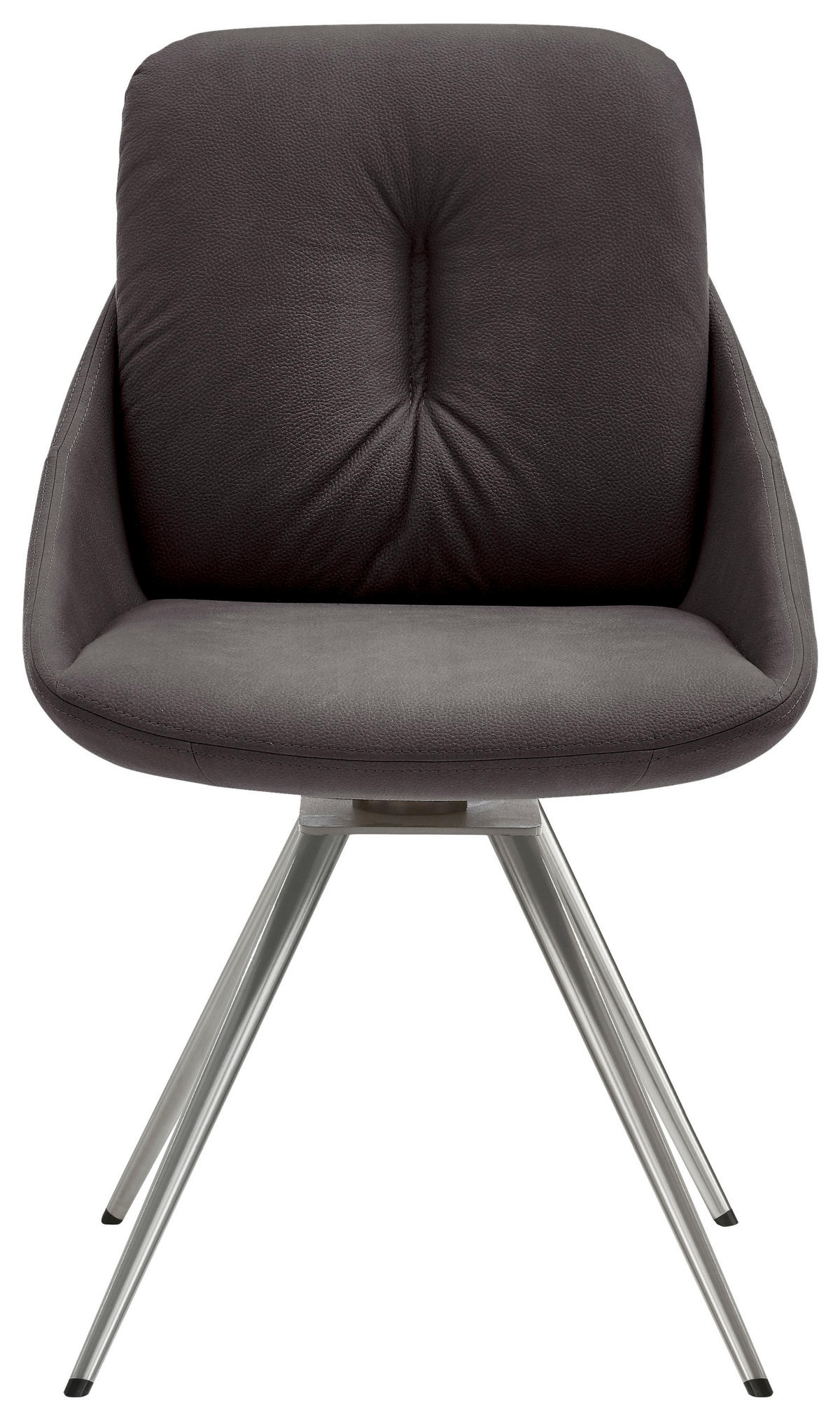 STUHL  in Stahl  - Edelstahlfarben/Mokka, Design, Textil/Metall (55/91/64cm) - Venjakob