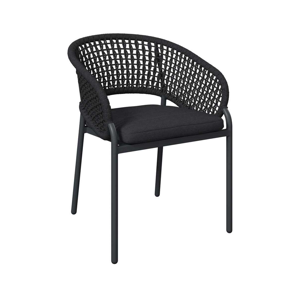 STAPELSESSEL in Metall, Textil Anthrazit, Dunkelgrau  - Dunkelgrau/Anthrazit, LIFESTYLE, Textil/Metall (58/79/62cm) - Amatio