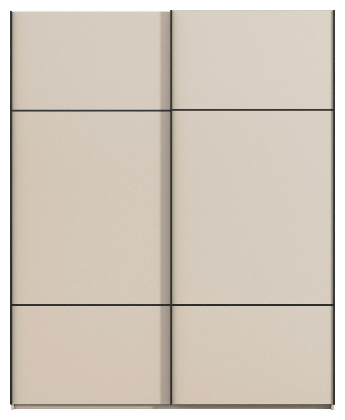 SCHWEBETÜRENSCHRANK in Champagner  - Champagner/Schwarz, Konventionell, Holzwerkstoff/Metall (162/223/68cm) - Novel