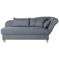 RÉCAMIERE Selma in Flachgewebe Blau  - Blau/Buchefarben, Design, Holz/Textil (190/88/82cm) - Max Winzer