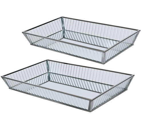 PLADENJ   35/4/21 cm           - srebrne barve, Basics, kovina/steklo (35/4/21cm)