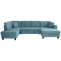 WOHNLANDSCHAFT MORITZ Hellblau Cord  - Hellblau, Trend, Textil (178/324/155cm) - P & B