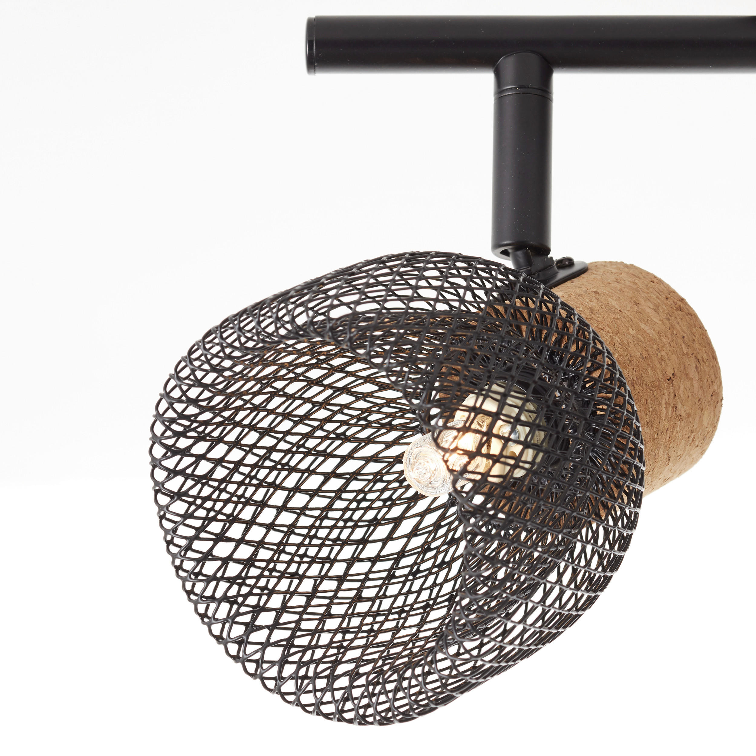 DECKENLEUCHTE     - Schwarz, Natur, Holz/Metall (16,5/76,5/9cm) - Brilliant