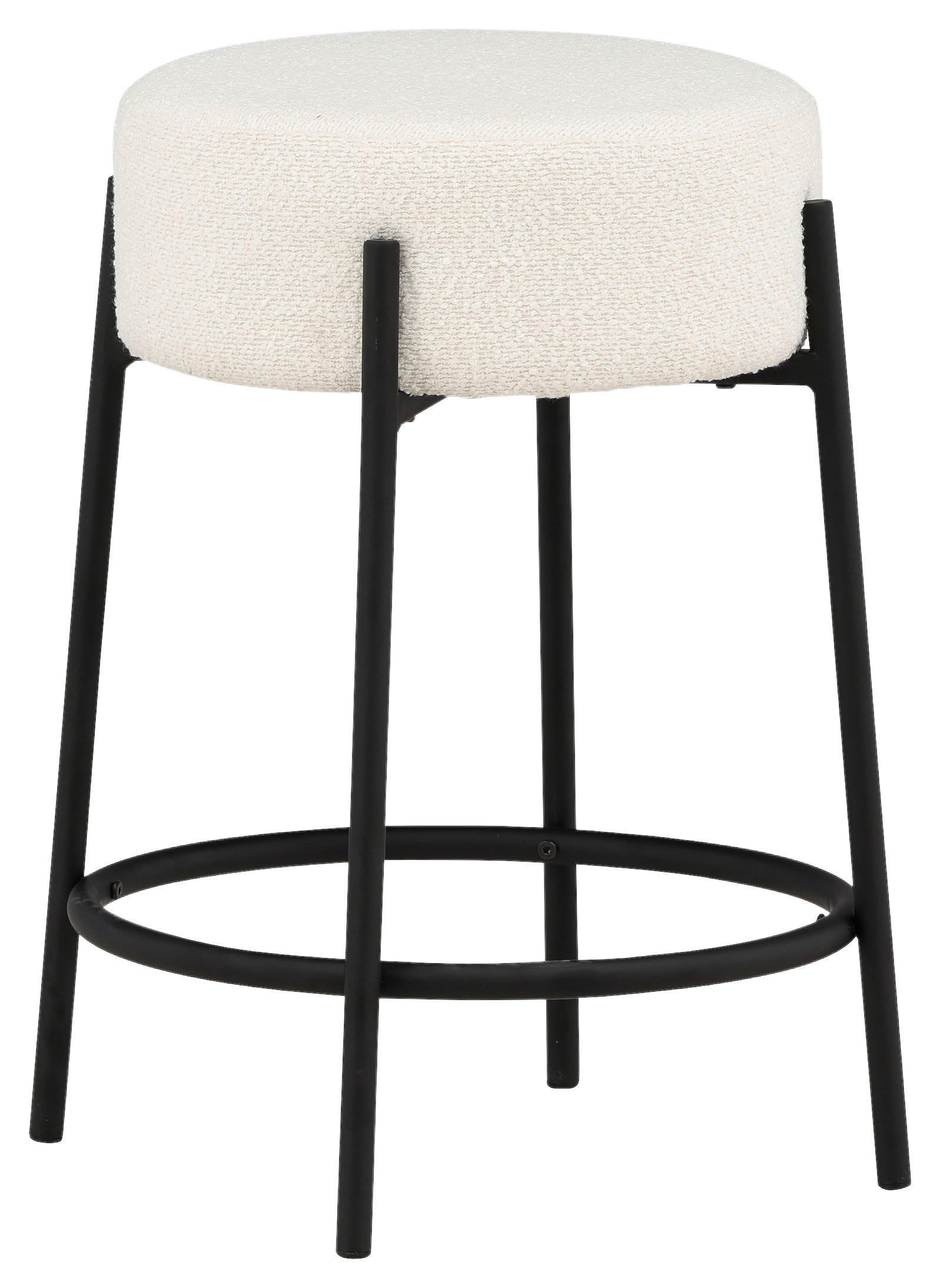 BARHOCKER in Metall, Textil Schwarz, Weiß  - Schwarz/Weiß, Design, Textil/Metall (50/60/50cm) - Livetastic