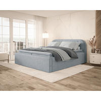 BOXBETT 180/200 cm,  in Grau, Bettkasten, Topper, H2 = mittel  - Grau, MODERN, Textil (180/200cm) - MID.YOU
