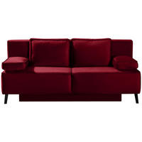 SCHLAFSOFA in Dunkelrot  - Schwarz/Dunkelrot, Konventionell, Textil/Metall (197/91/88cm) - Novel