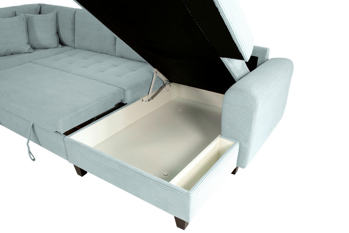 WOHNLANDSCHAFT MORITZ Graugrün Cord  - Graugrün, Trend, Textil (178/324/155cm) - P & B