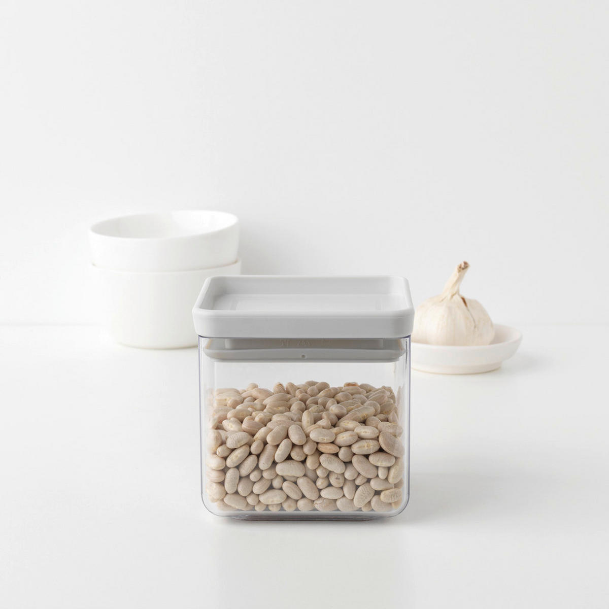 DÓZA NA POTRAVINY - průhledné/světle šedá, Design, plast (11/10.5/11cm) - Brabantia