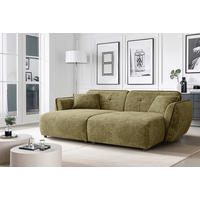 BIGSOFA NELIA Chenille Grün  - Schwarz/Grün, Design, Kunststoff/Textil (252/81/155cm) - P & B