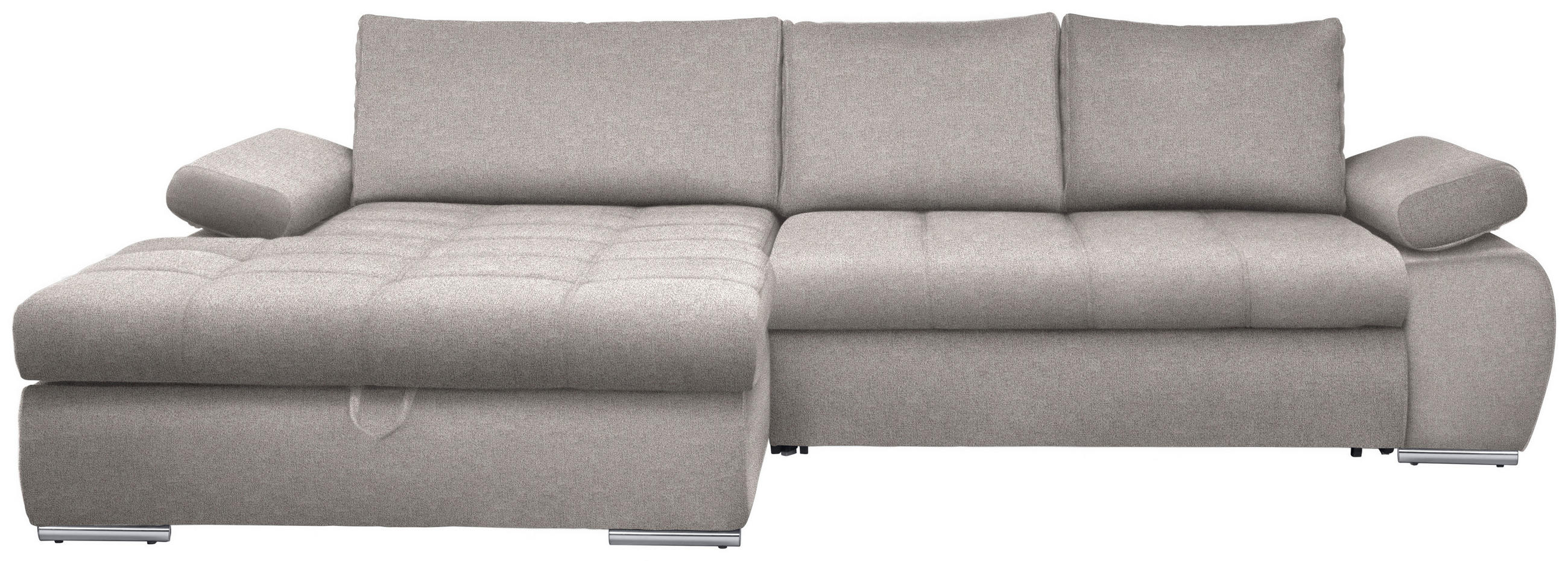 SAROKKANAPÉ textil világosszürke  - világosszürke/króm, Design, műanyag/textil (173/294cm) - Carryhome