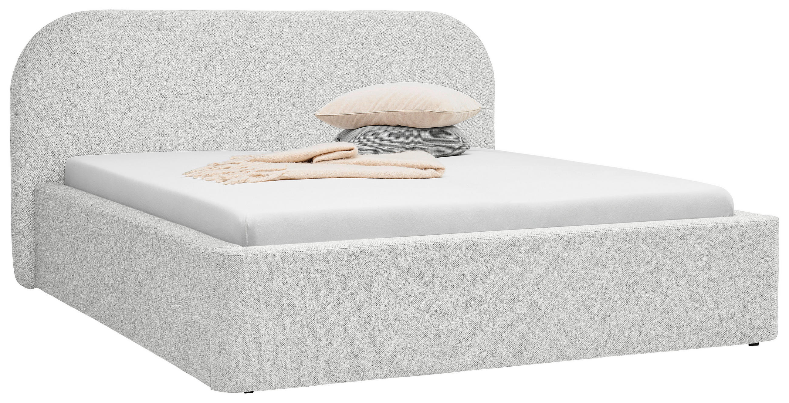 POLSTERBETT 180/200 cm  in Creme  - Creme/Schwarz, Design, Textil (180/200cm) - Boxxx