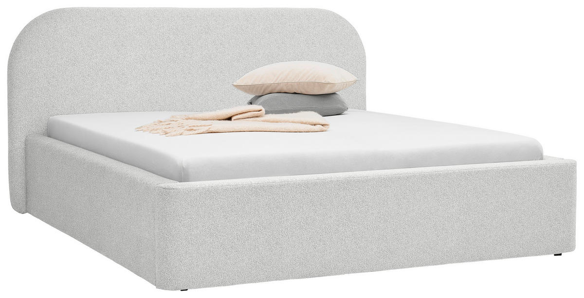 POLSTERBETT 180/200 cm  in Creme  - Creme/Schwarz, Design, Holz/Textil (180/200cm) - Boxxx