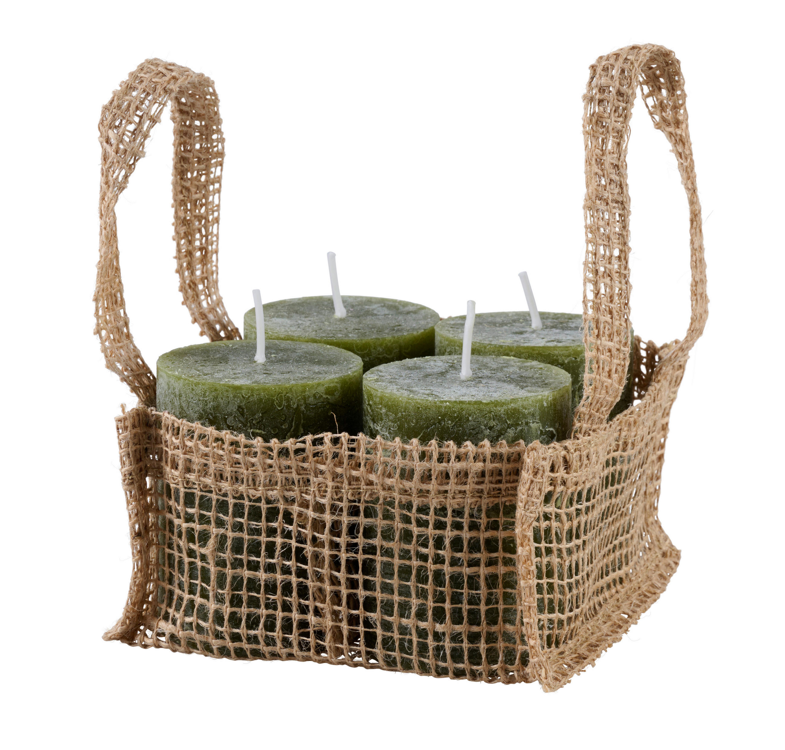STUMPENKERZE 6,8/9 cm  - Dunkelgrün, Trend, Naturmaterialien (6,8/9cm) - Ambia Home