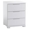 Noptieră, 46/61/42 cm, alb - alb/culoare aluminiu, Konventionell, plastic/material pe bază de lemn (46/61/42cm)