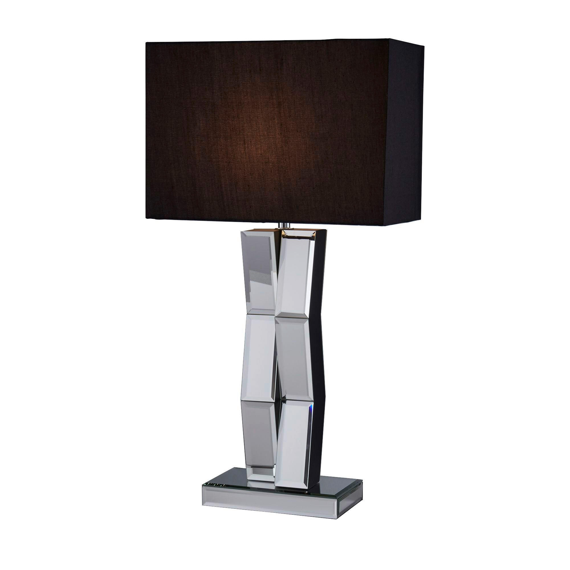 SVJETILJKA STOLNA Mirror  - crna, Design, staklo/tekstil (32/16/60cm)