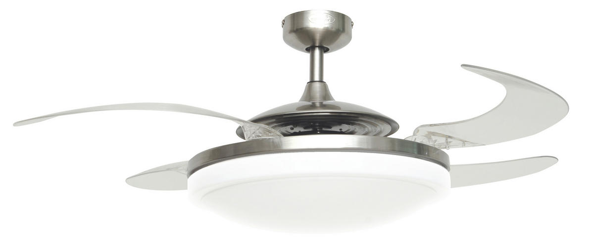 DECKENVENTILATOR Endure 122/41 cm   - Chromfarben/Transparent, Basics, Kunststoff/Metall (122/41cm) - P & B