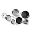 KOCHTOPFSET 6-teilig  - Klar/Edelstahlfarben, Basics, Glas/Metall - Homeware Profession.