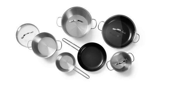 KOCHTOPFSET 6-teilig - Klar/Edelstahlfarben, Basics, Glas/Metall - Homeware Profession.