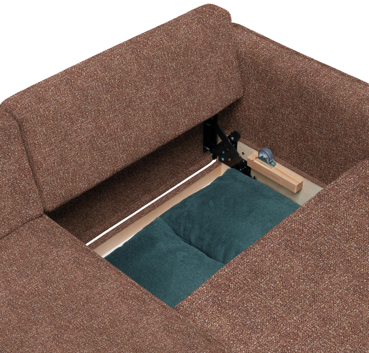 ECKSOFA  in Mikrovelours Terracotta  237/170 cm  - Eichefarben/Terracotta, KONVENTIONELL, Holz/Textil (237/170cm) - Sedda