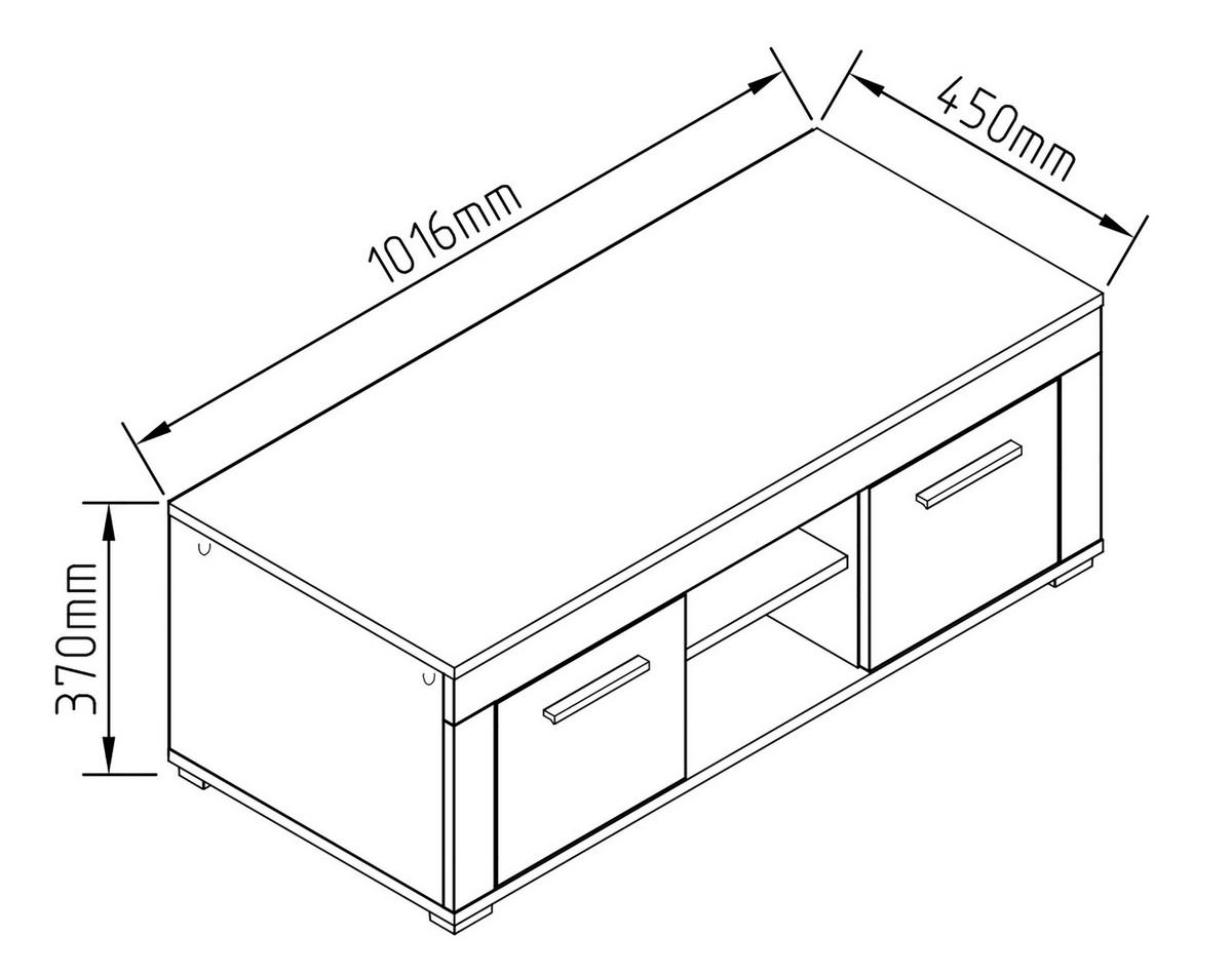 TV-BÄNK Usilo  i 102/37/45 cm  - vit/honungsek, Design, trämaterial/plast (102/37/45cm) - MID.YOU