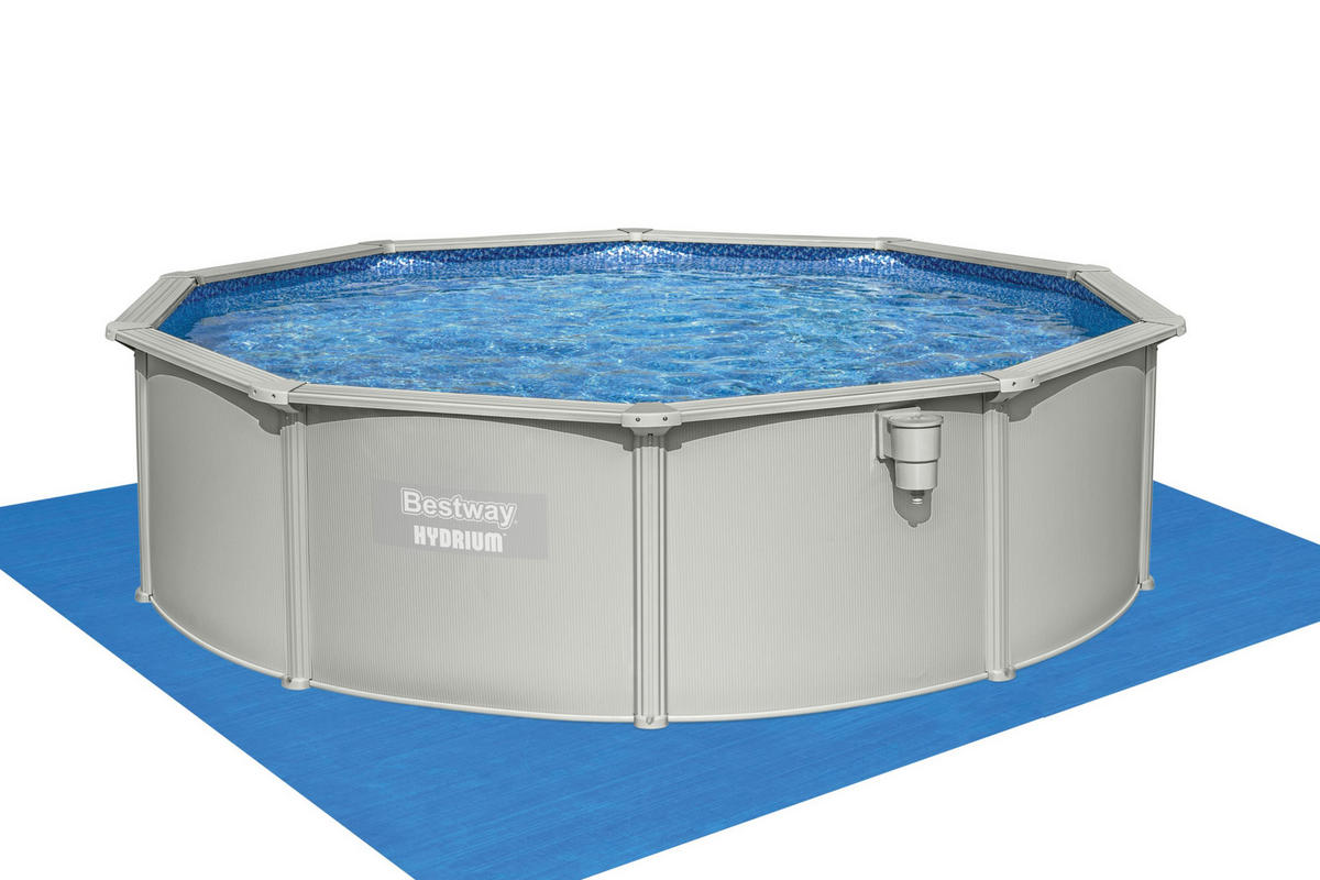 POOL SET 56384 460/120 cm  - Blau/Grau, KONVENTIONELL, Kunststoff/Metall (460/120cm) - Bestway
