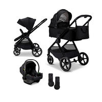 KINDERWAGENSET  Aura Set  Onyx Melange  - Schwarz, Basics (140/61/115cm) - Moon