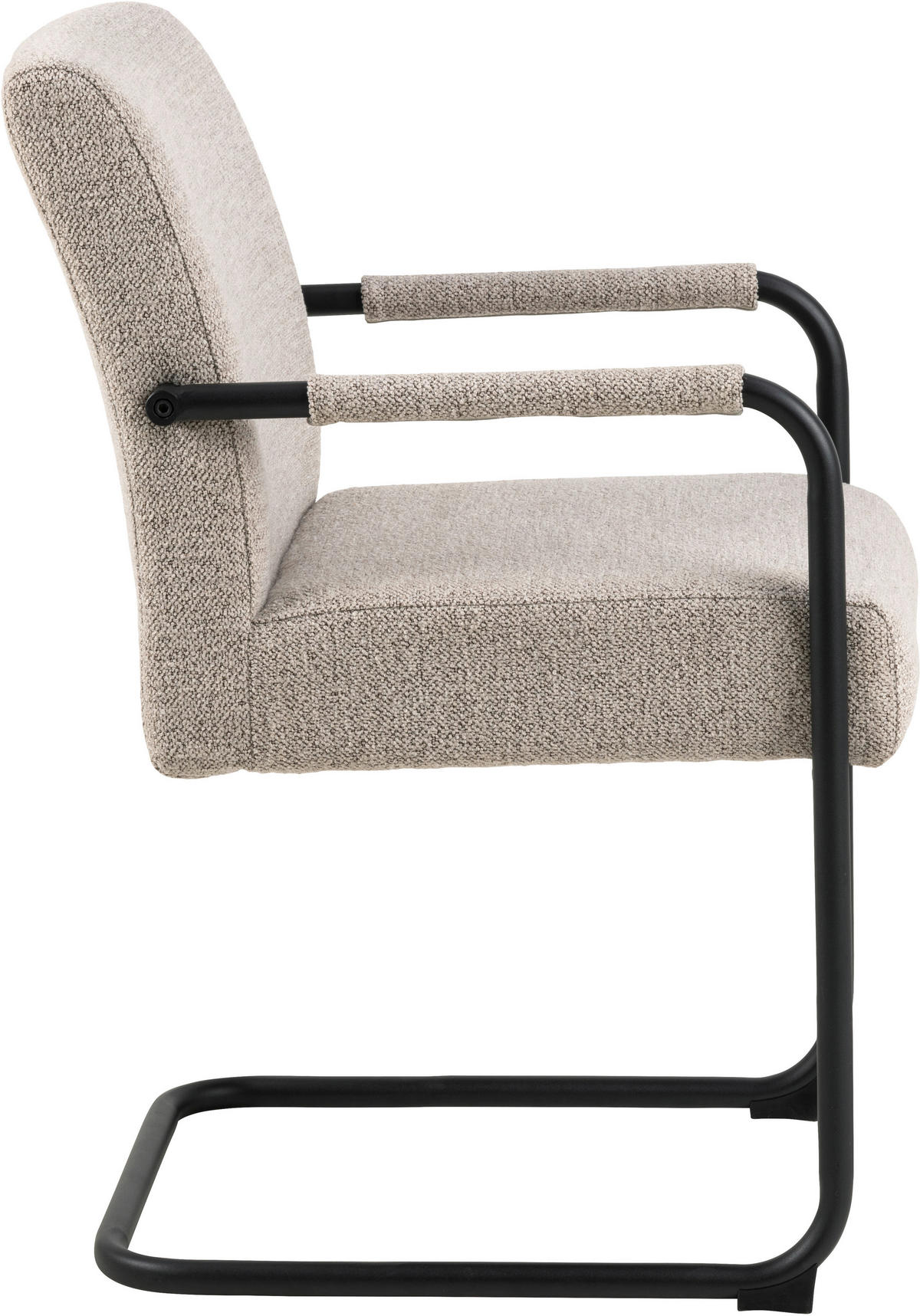 STOLICA S NASLONOM ZA RUKE  bež  tekstil      - bež/crna, Design, tekstil/metal (50,5/84,5/64,5cm) - MID.YOU