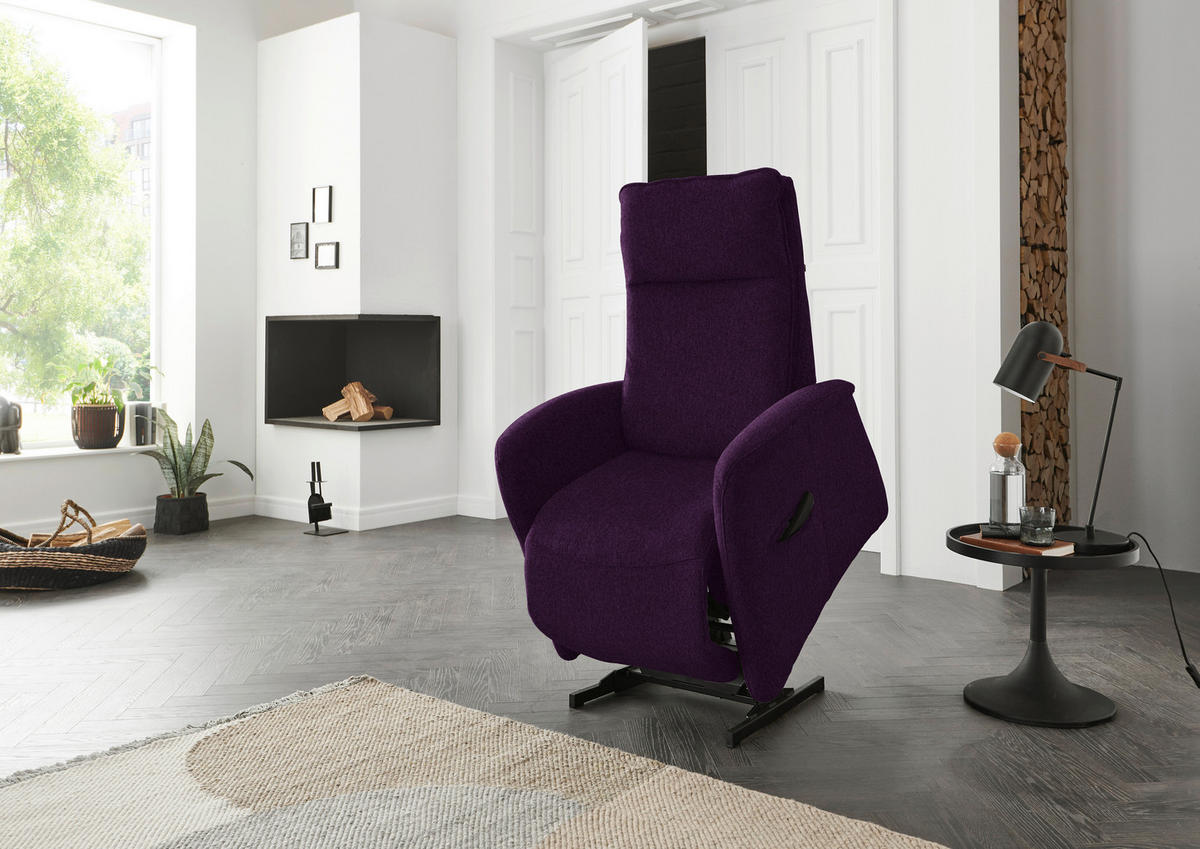 FERNSEHSESSEL in Chenille Violett  - Violett, Konventionell, Kunststoff/Textil (79-83/108/87cm) - Valdera