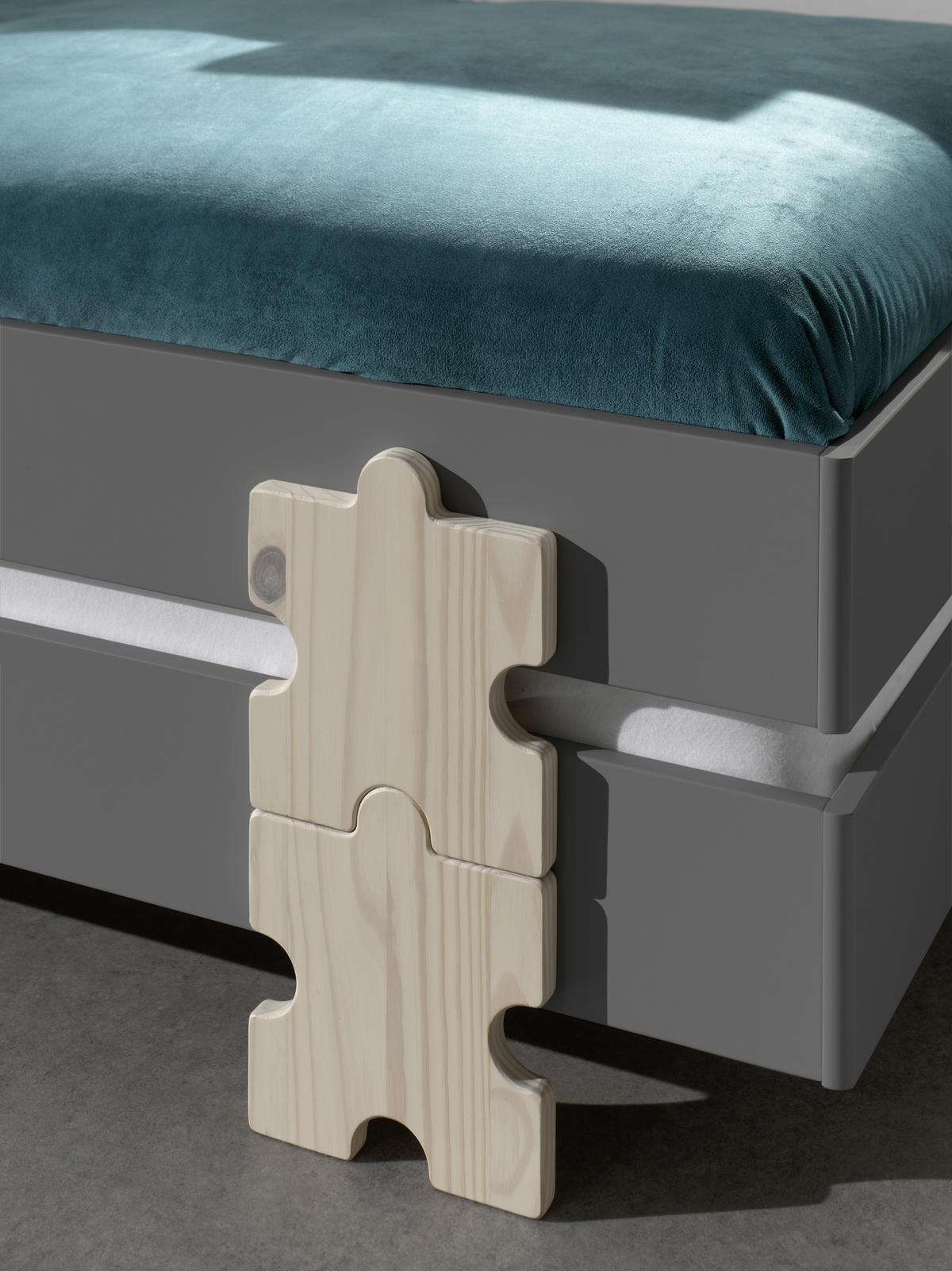STAPELBETT 90/200 cm Grau  - Kieferfarben/Grau, MODERN, Holz/Holzwerkstoff (90/200cm) - MID.YOU