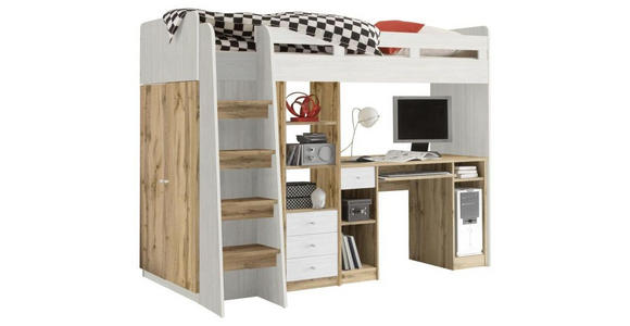 HOCHBETT 90/200 cm - Eichefarben/Weiß, KONVENTIONELL, Holzwerkstoff (90/200cm) - Carryhome
