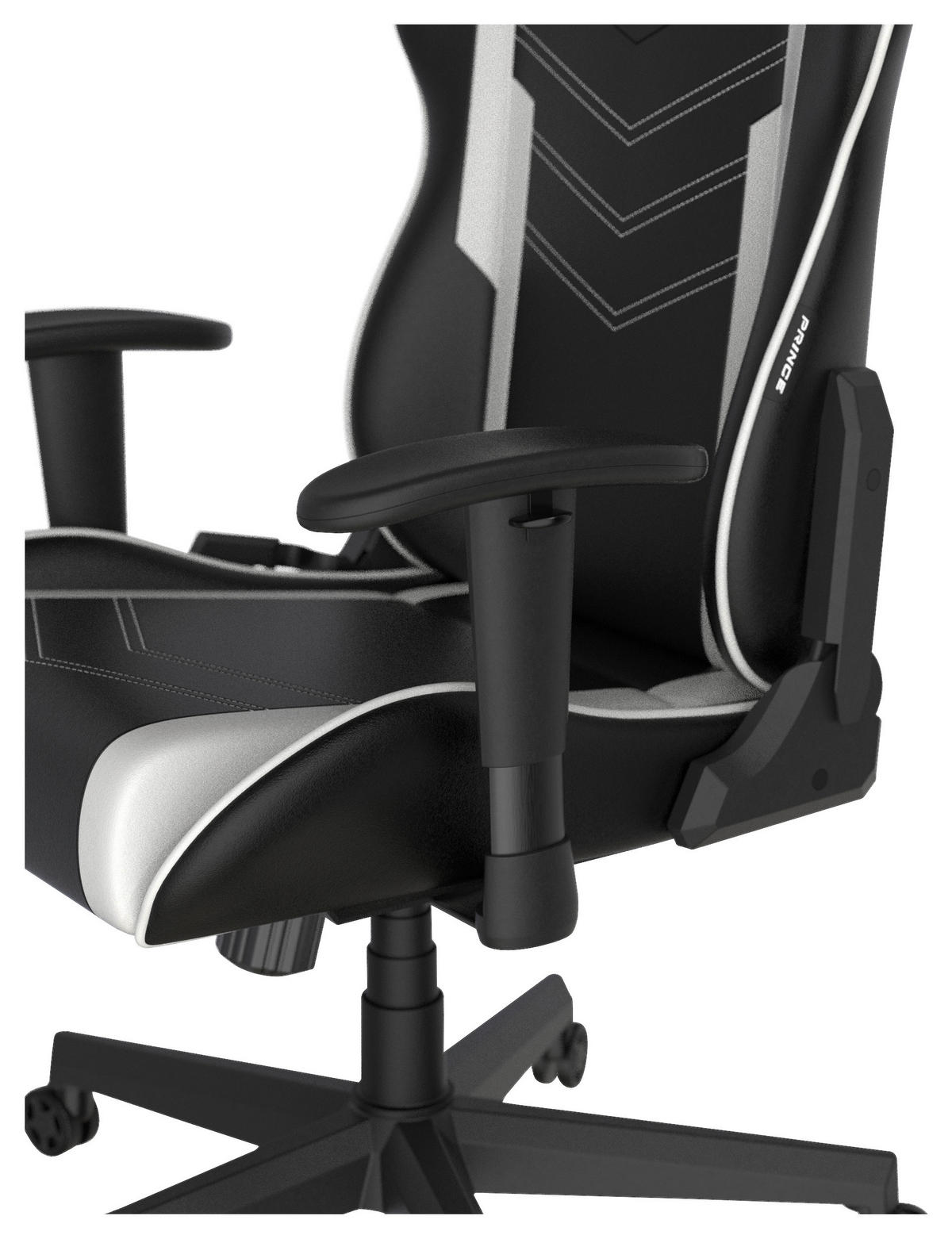 GAMINGSTUHL Weiß, Schwarz Kunststoff, Textil   - Schwarz/Weiß, MODERN, Kunststoff/Textil (67/126/67cm) - Dxracer