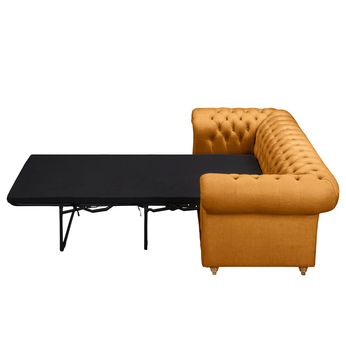 SCHLAFSOFA Mikrofaser Bernsteinfarben  - Bernsteinfarben/Braun, Design, Holz/Textil (190/74/91cm) - P & B