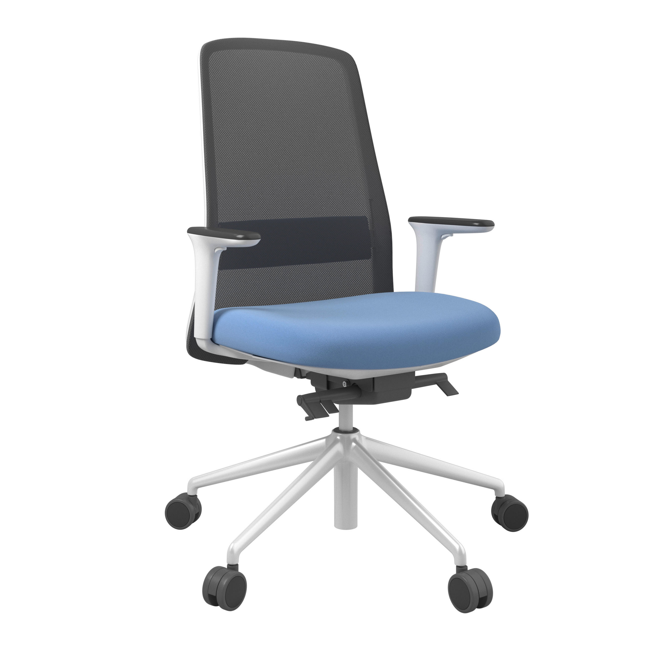 XXXLutz Drehstuhl Schwarz, Türkis, 70x103-115x70 cm