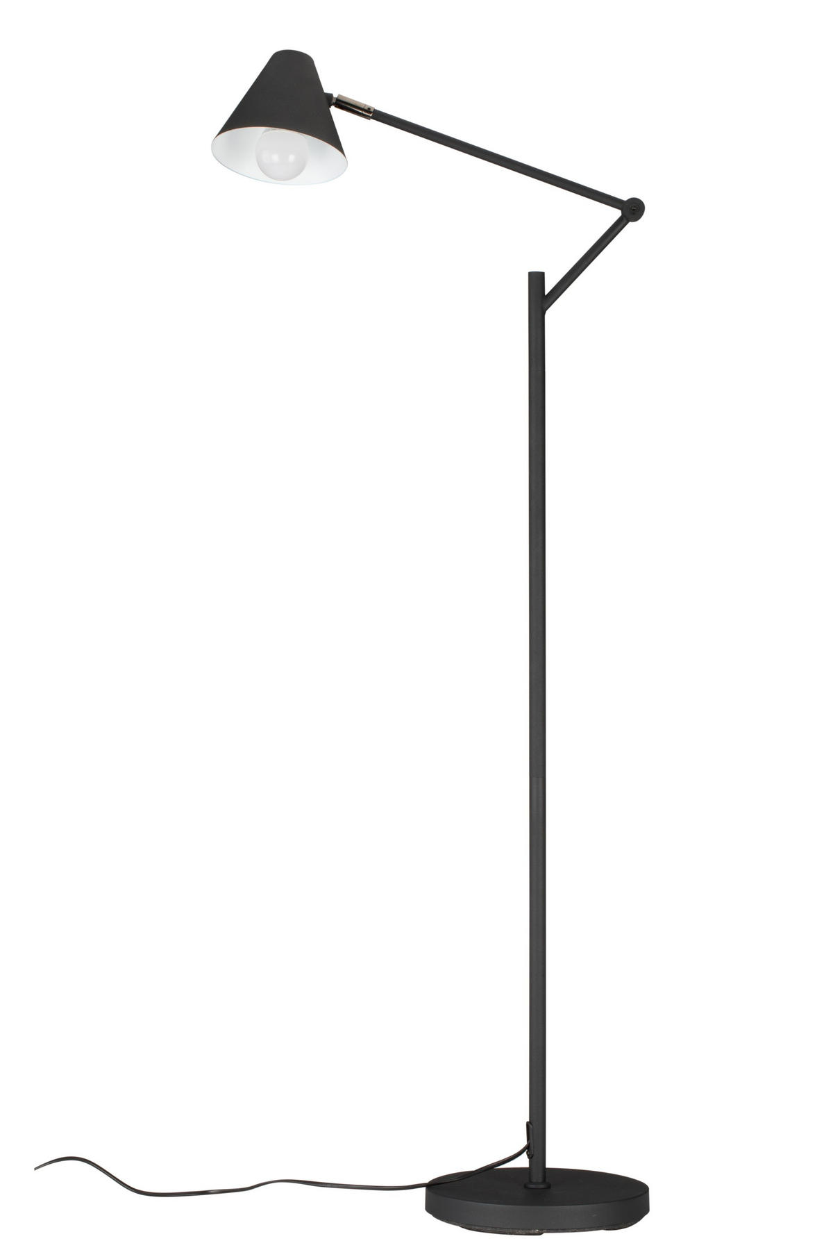STOJACÍ LAMPA, 50/25/130-158 cm - černá, Konvenční, kov (50/25/130-158cm) - Novel