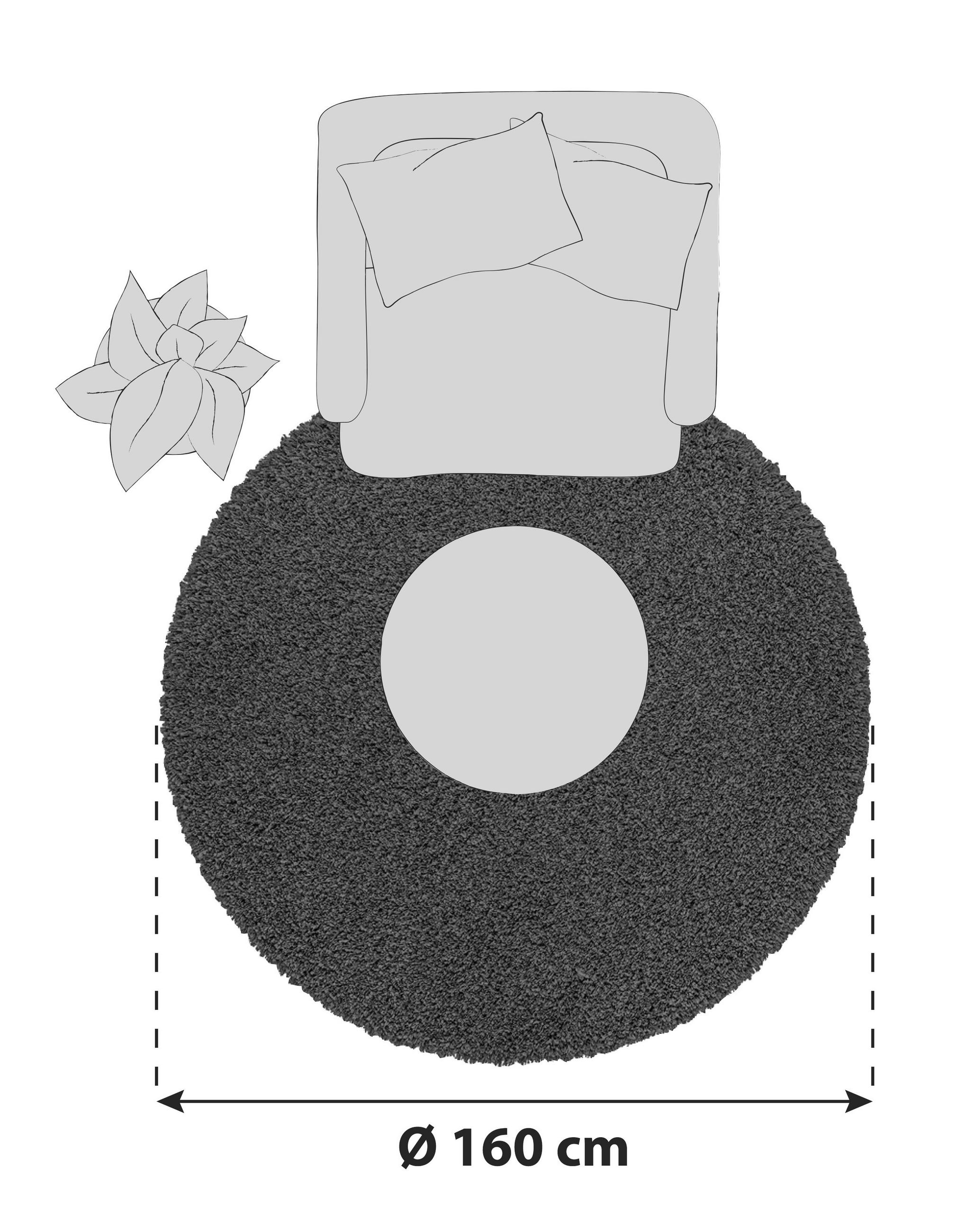 Thumbnail - Novel Hochflorteppich Fantasy Shaggy, Hellbraun, Textil, Uni, rund, in verschiedenen Größen erhältlich, antistatisch, pf...