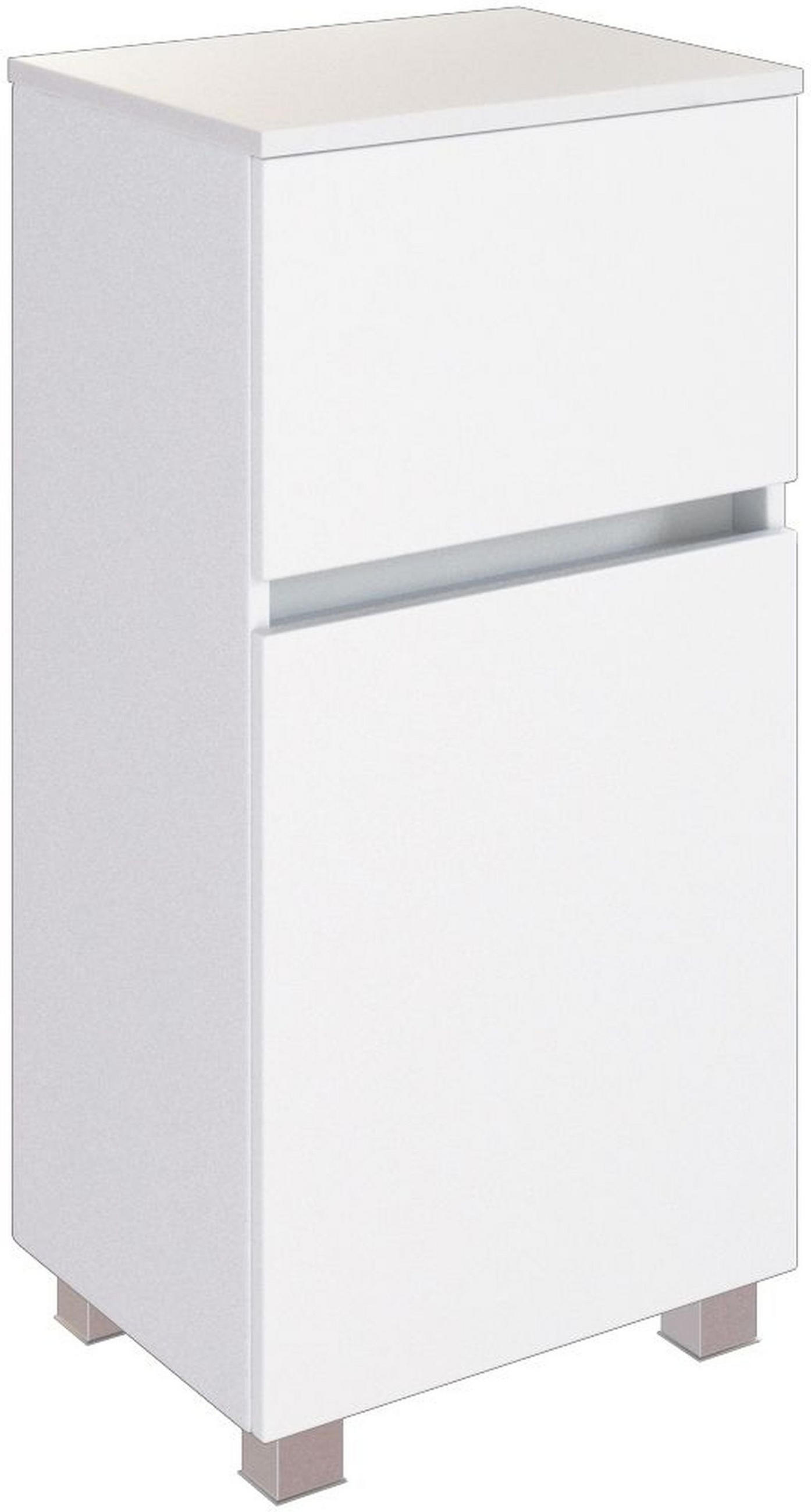 UNTERSCHRANK 40/79/35 cm   - Silberfarben/Weiß, Design, Holzwerkstoff/Kunststoff (40/79/35cm) - Held