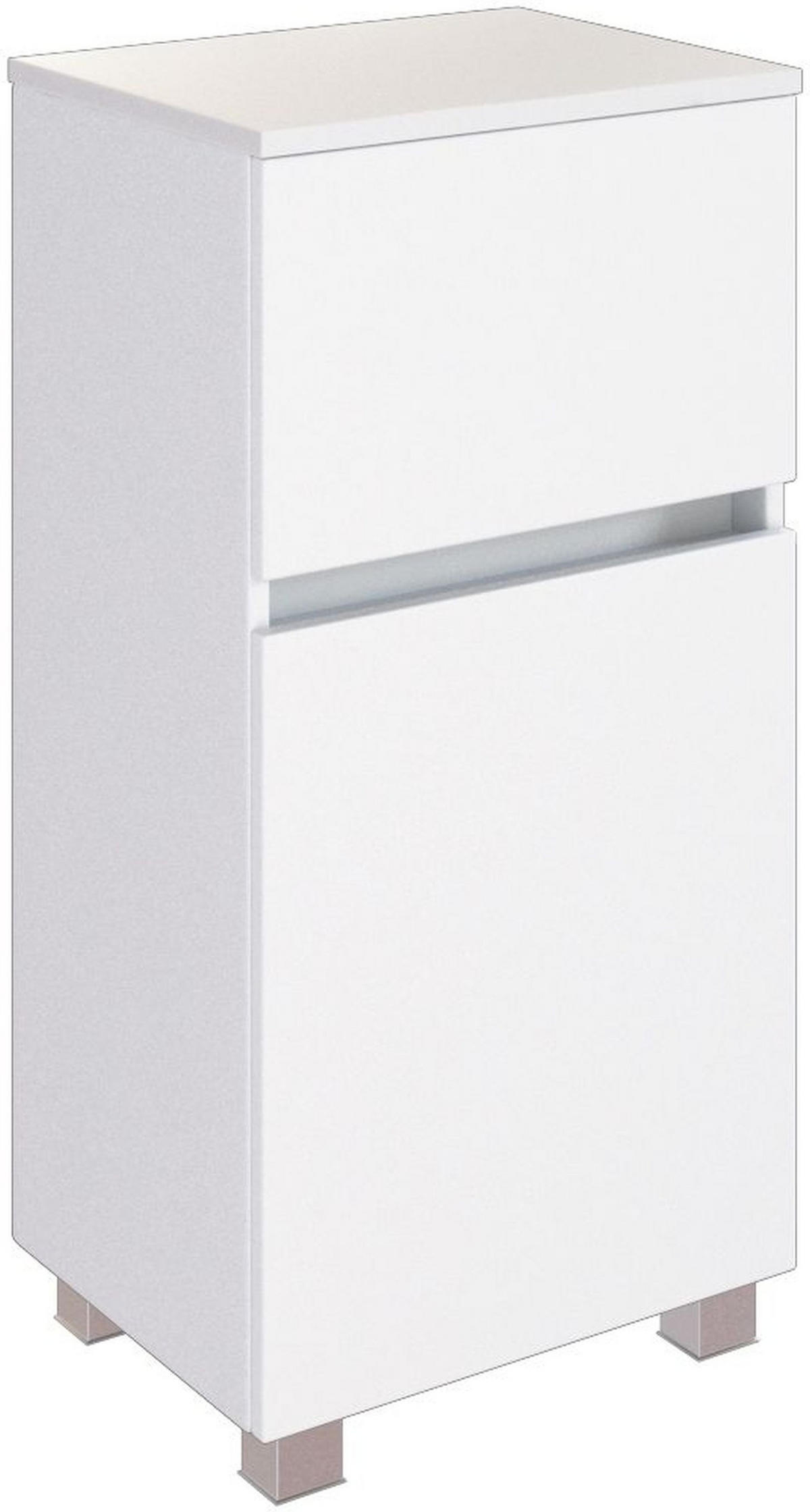 UNTERSCHRANK 40/79/35 cm   - Silberfarben/Weiß, Design, Holzwerkstoff/Kunststoff (40/79/35cm) - Held