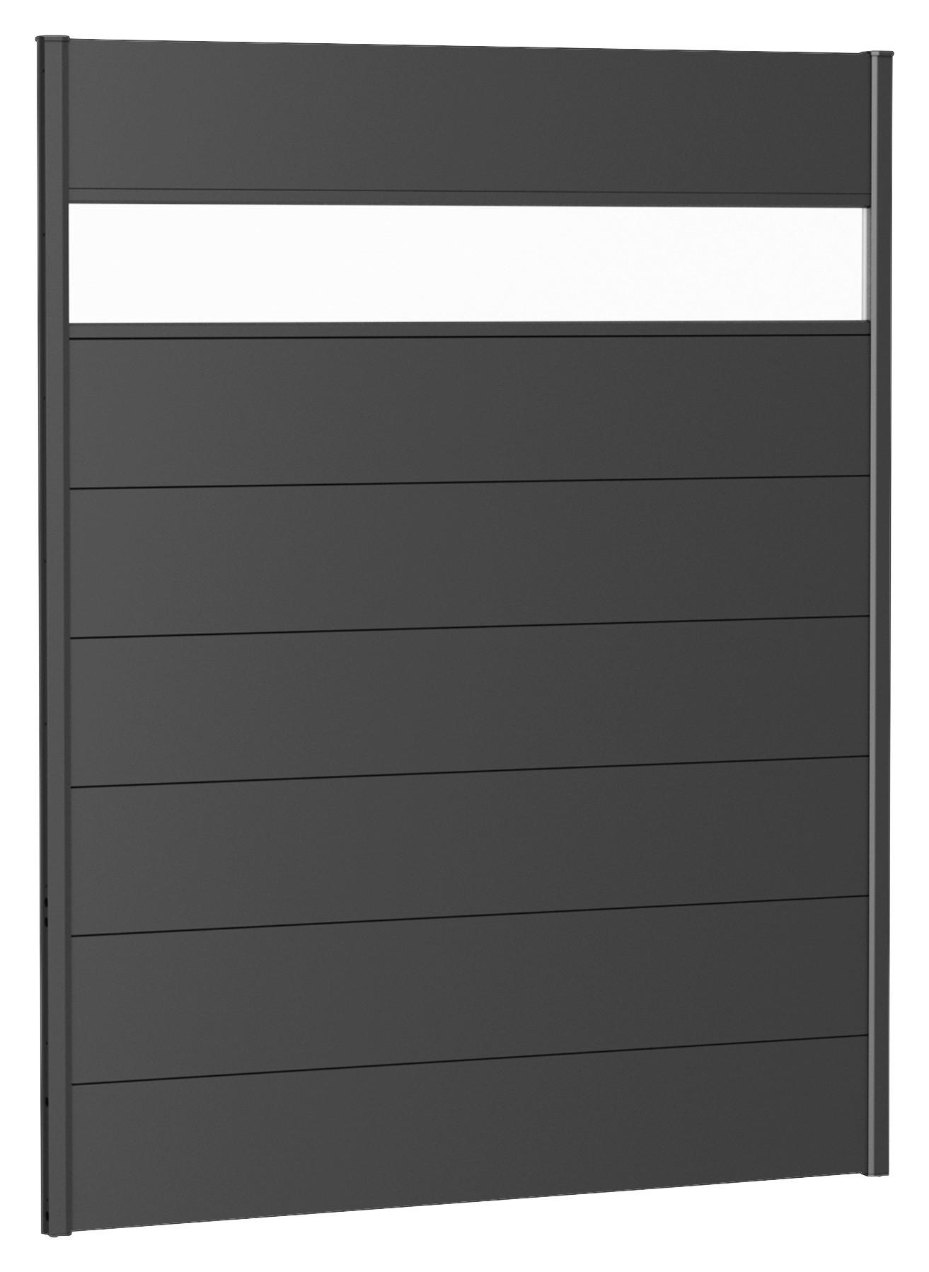 SICHTSCHUTZ - Dunkelgrau, Basics, Kunststoff/Metall (145/182/4,4cm) - Biohort