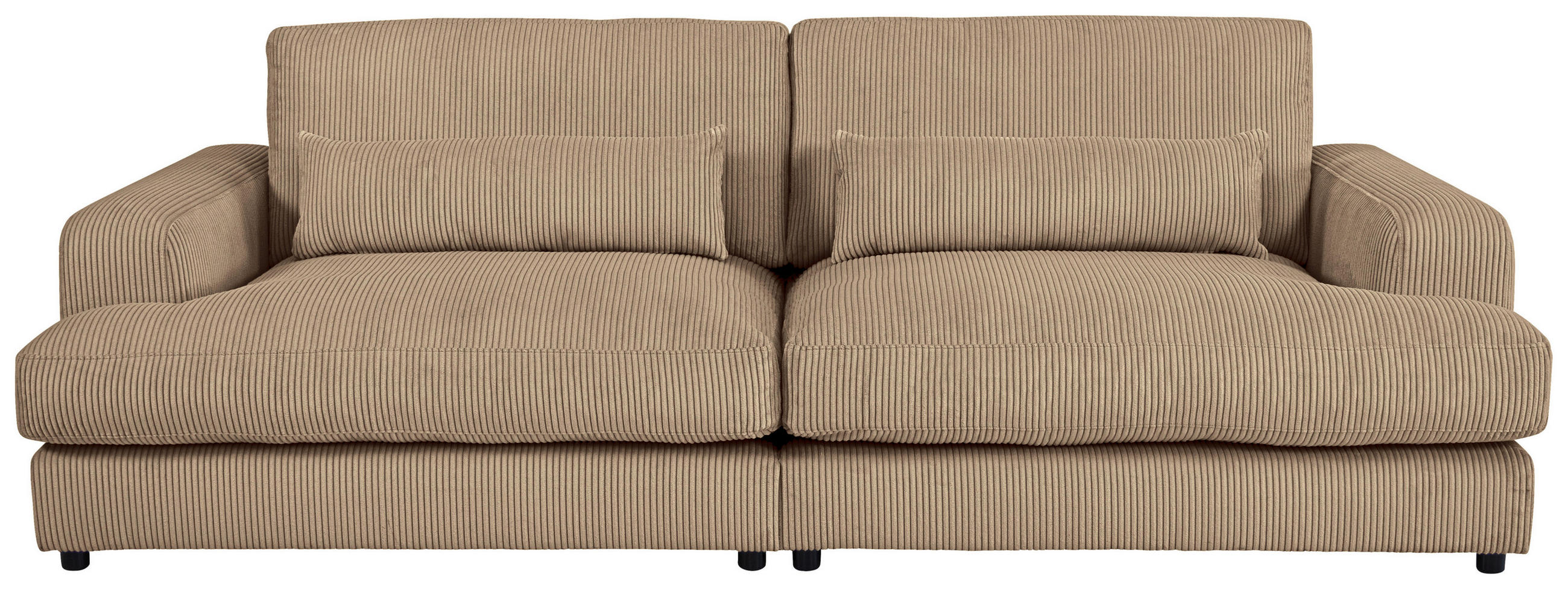 MEGASOFA Cord Braun  - Schwarz/Braun, MODERN, Kunststoff/Textil (260/85/112cm) - Lomoco
