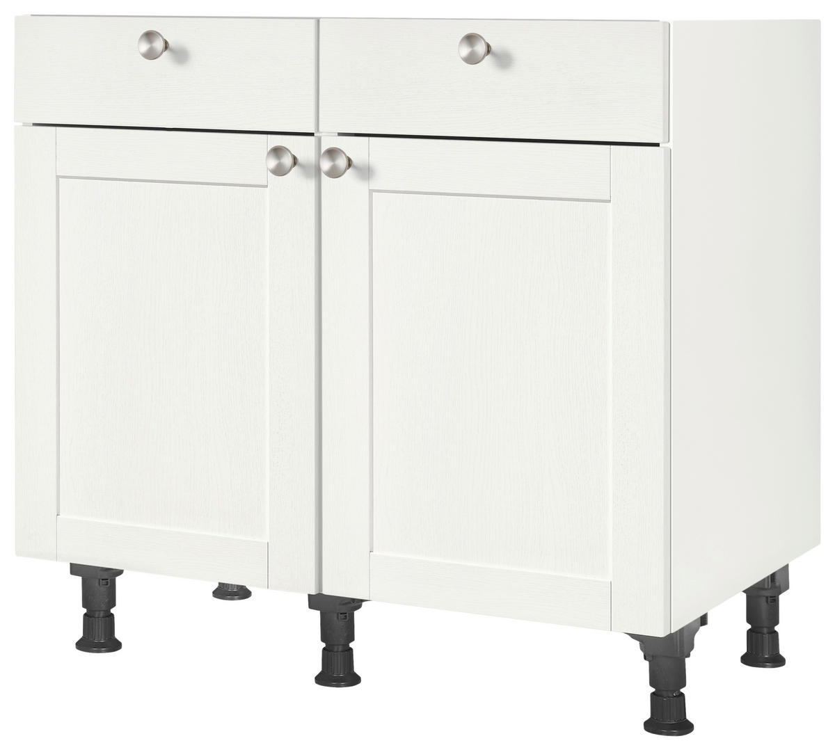 SCHUBKASTENUNTERSCHRANK 90/87/56 cm  in Weiß  - Edelstahlfarben/Weiß, MODERN, Holzwerkstoff/Metall (90/87/56cm) - Nobilia