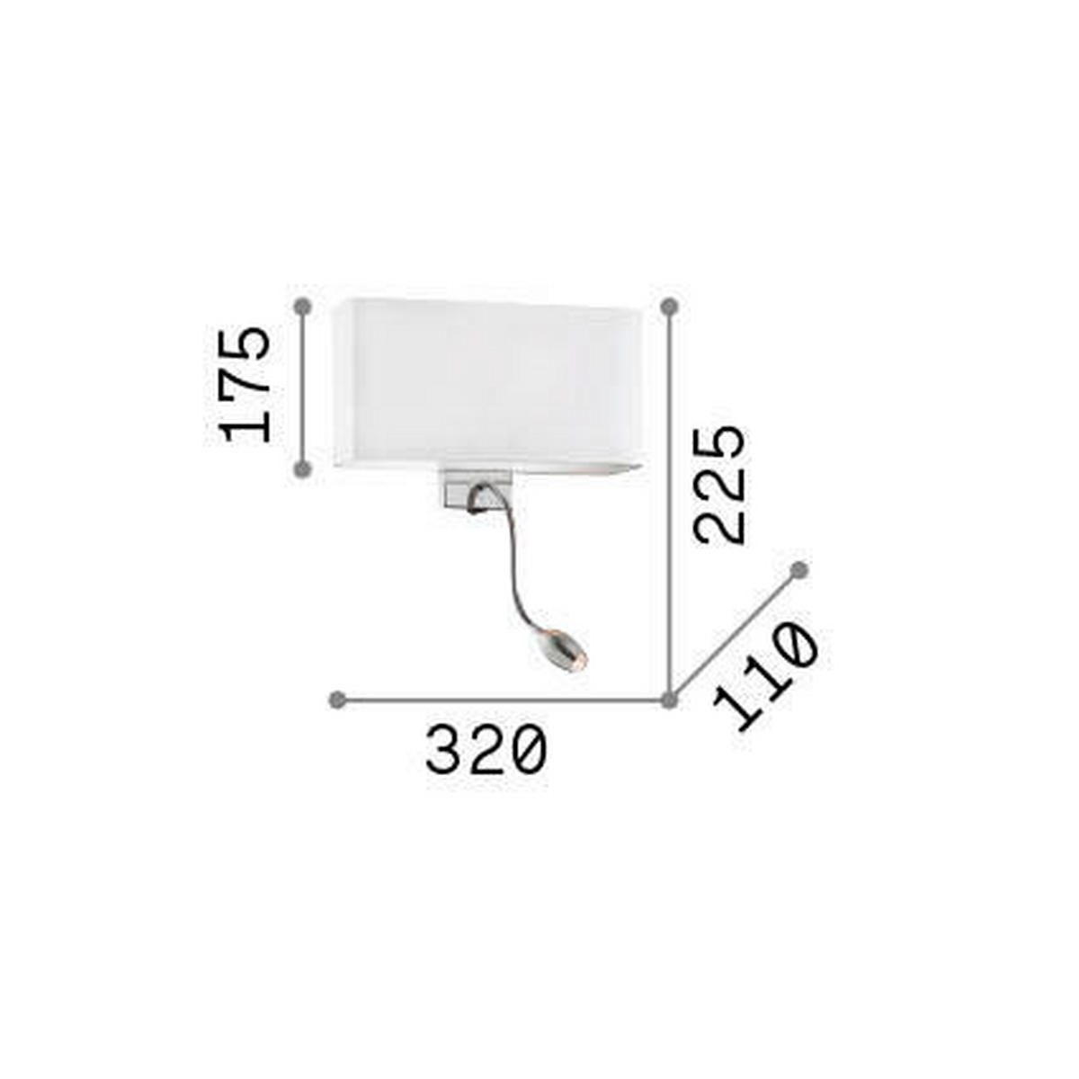 WANDLEUCHTE Hotel AP2 Canvas 32/11/22,5 cm   - Chromfarben/Beige, Basics, Textil/Metall (32/11/22,5cm) - Ideal Lux