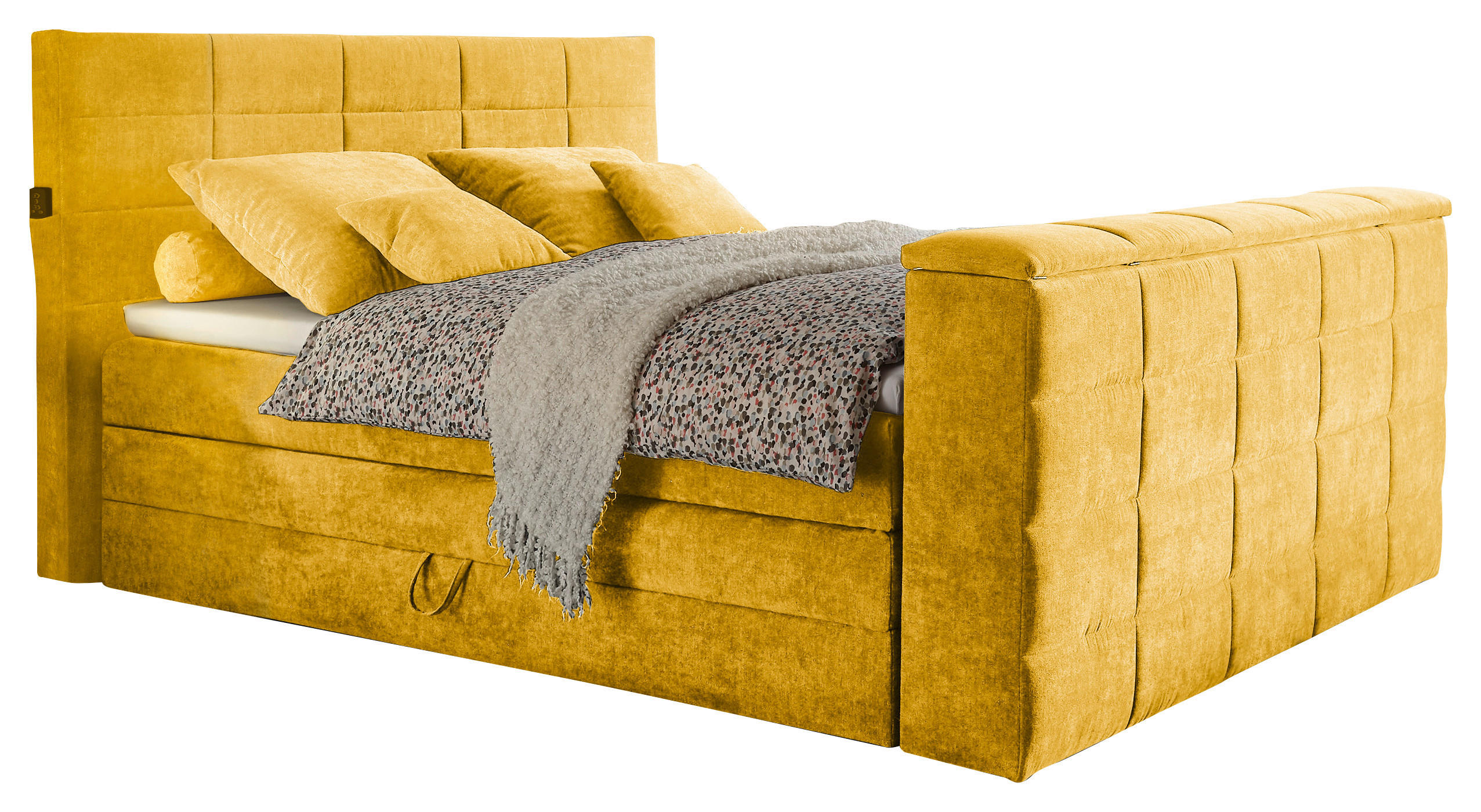 Carryhome POSTEL BOXSPRING, 180/200 cm, žlutá