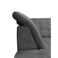 ECKSOFA Graubraun Chenille  inkl. Bettkasten, Schlaffunktion, Rücken echt, Kopfteilverstellung, Liegefläche im Originalstoff  - Chromfarben/Graubraun, KONVENTIONELL, Kunststoff/Textil (205/260cm) - Carryhome