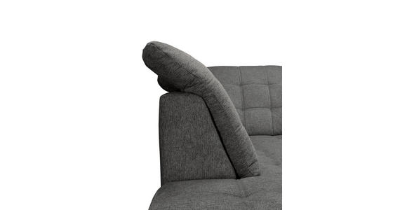 ECKSOFA Graubraun Chenille  inkl. Bettkasten, Schlaffunktion, Rücken echt, Kopfteilverstellung, Liegefläche im Originalstoff  - Chromfarben/Graubraun, KONVENTIONELL, Kunststoff/Textil (205/260cm) - Carryhome