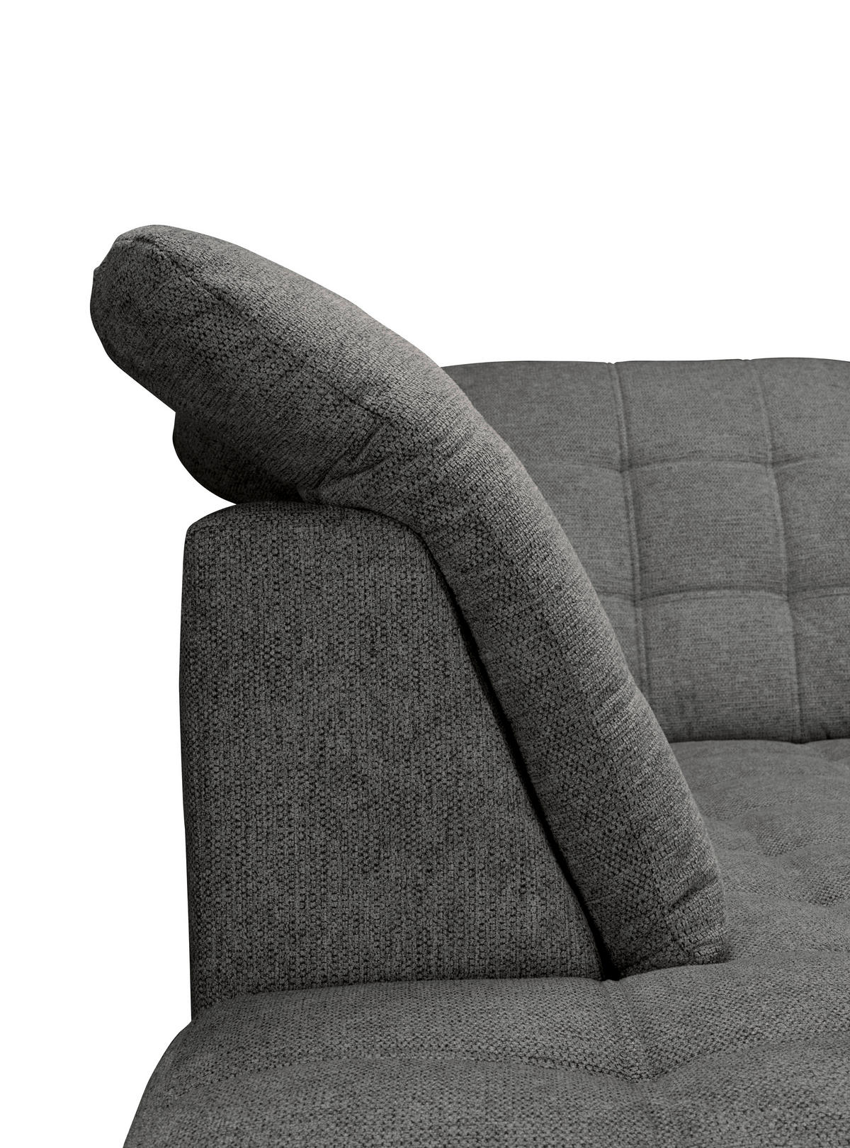 ECKSOFA Graubraun Chenille  - Chromfarben/Graubraun, KONVENTIONELL, Kunststoff/Textil (205/260cm) - Carryhome